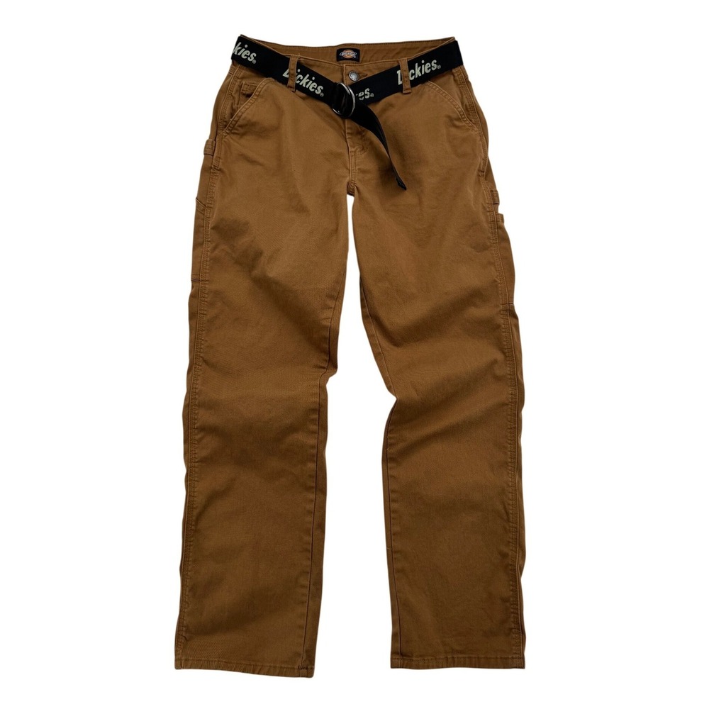 Dickies Carpenter Pants Women 26R Brown Excellent Utility Web Belt FPR51BD